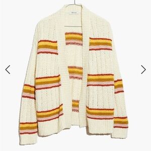 Madewell Striped Diaz Open Cardigan Sweater Lightweight Size M Multicolor Knit